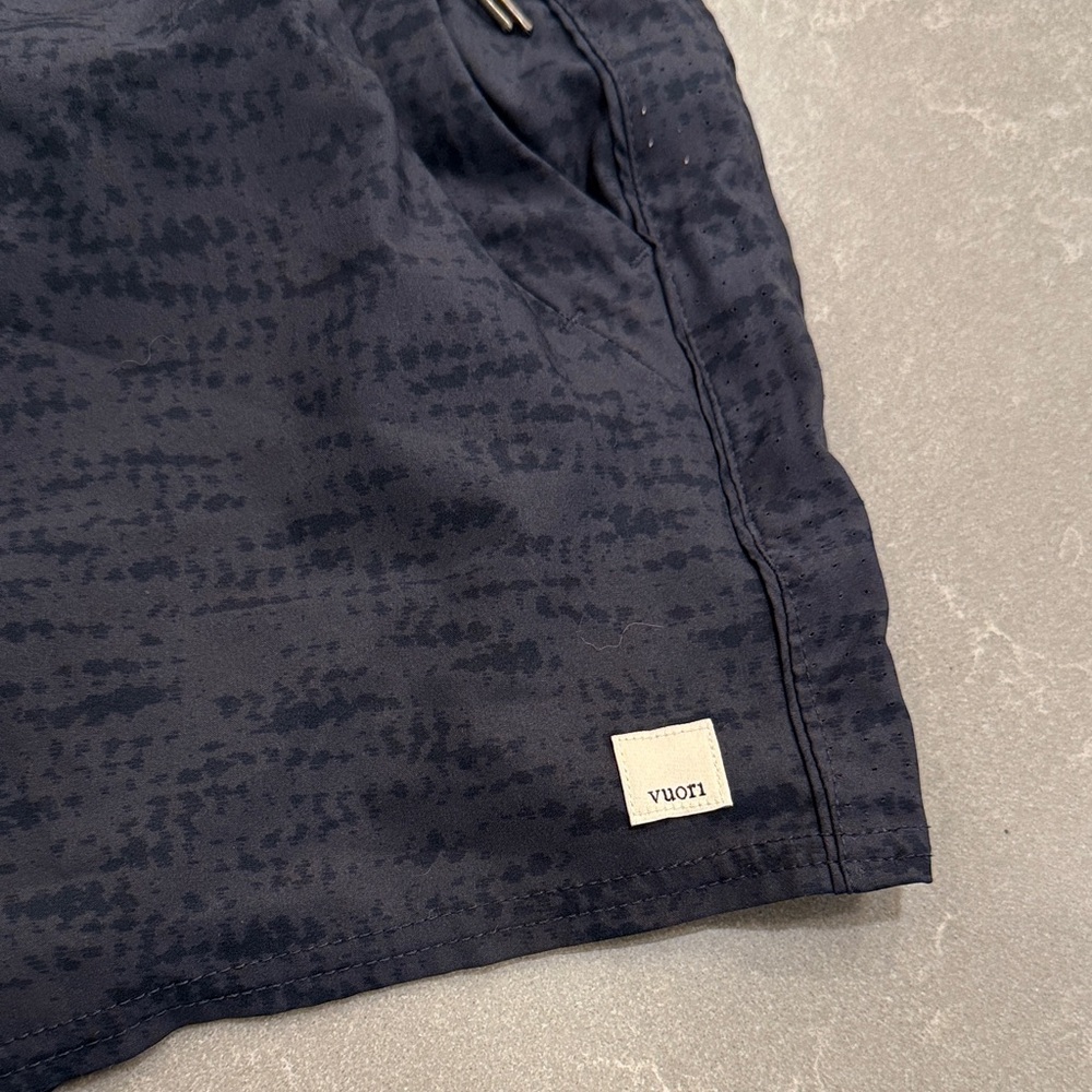 Vuori Women's Dark Blue Athletic Shorts - Picture 3 of 5